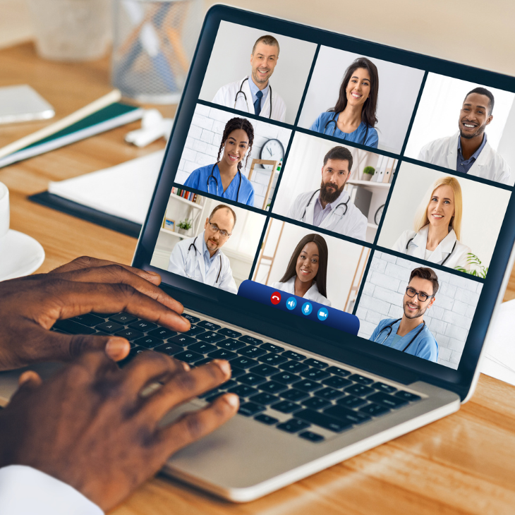 Healthcare professionals host a webinar 